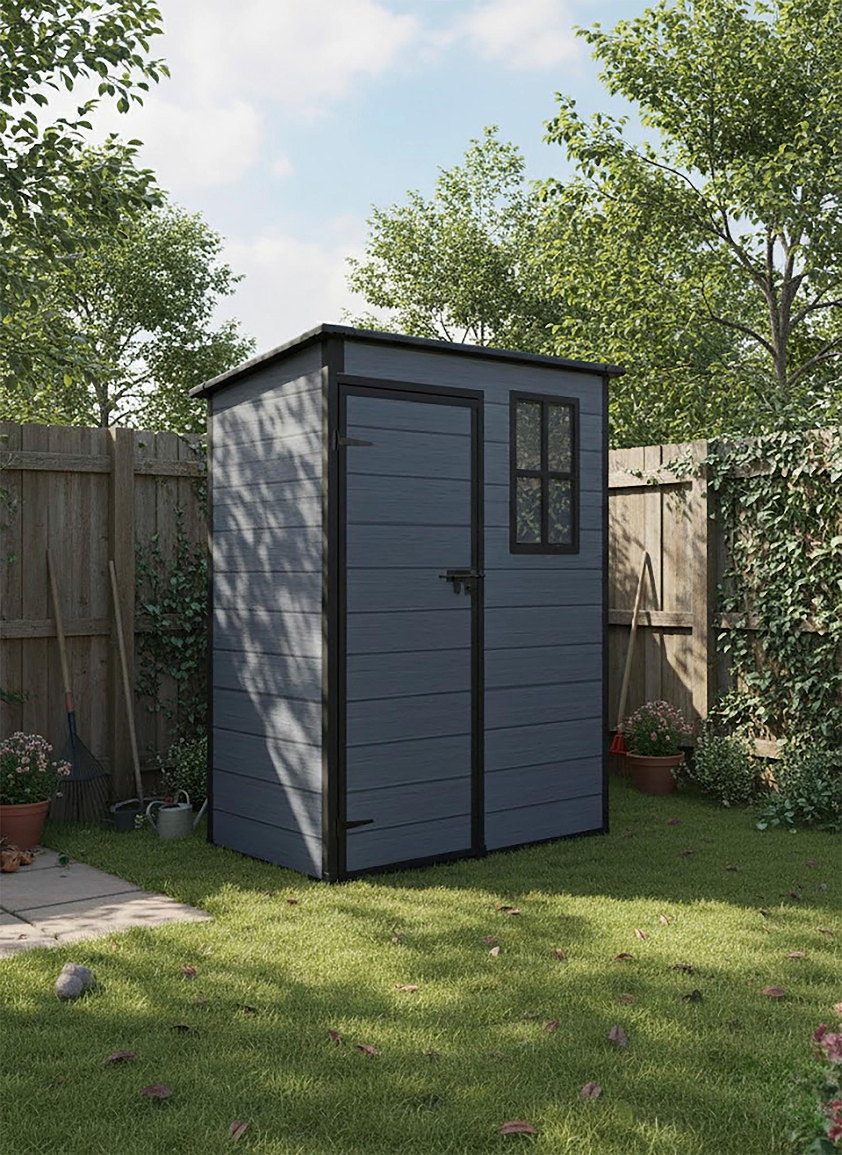 Gartenhaus Nizza versperrbar 152x193x92 cm, dunkelgrau - Dunkelgrau, MODERN, Kunststoff/Metall (152/193/92cm) - Homezone
