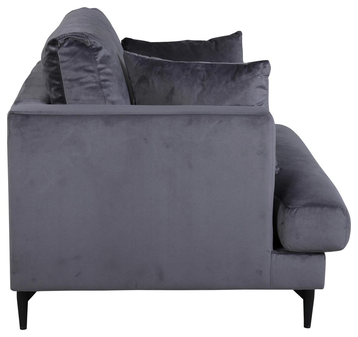 Sessel Sofia - Dunkelgrau, Design, Textil/Metall (104/82/92cm) - Livetastic