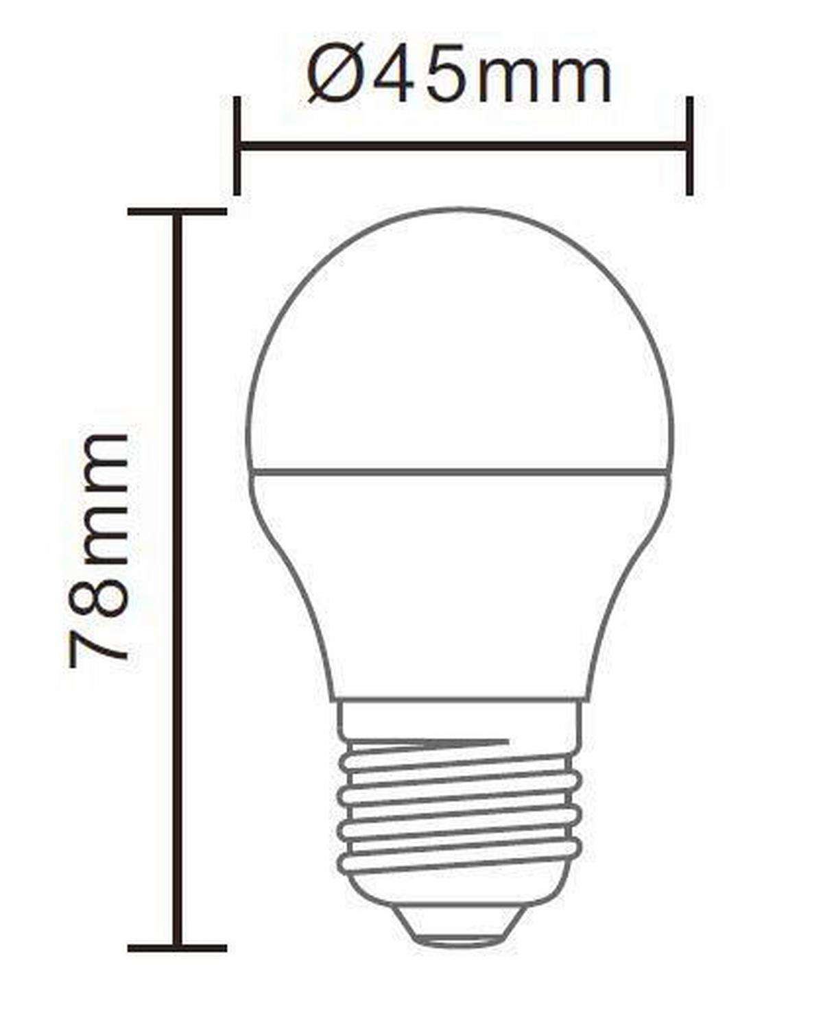 LED žárovka E27, 5W, ILLU, 230V - opál, plast (4,7/8,8cm)