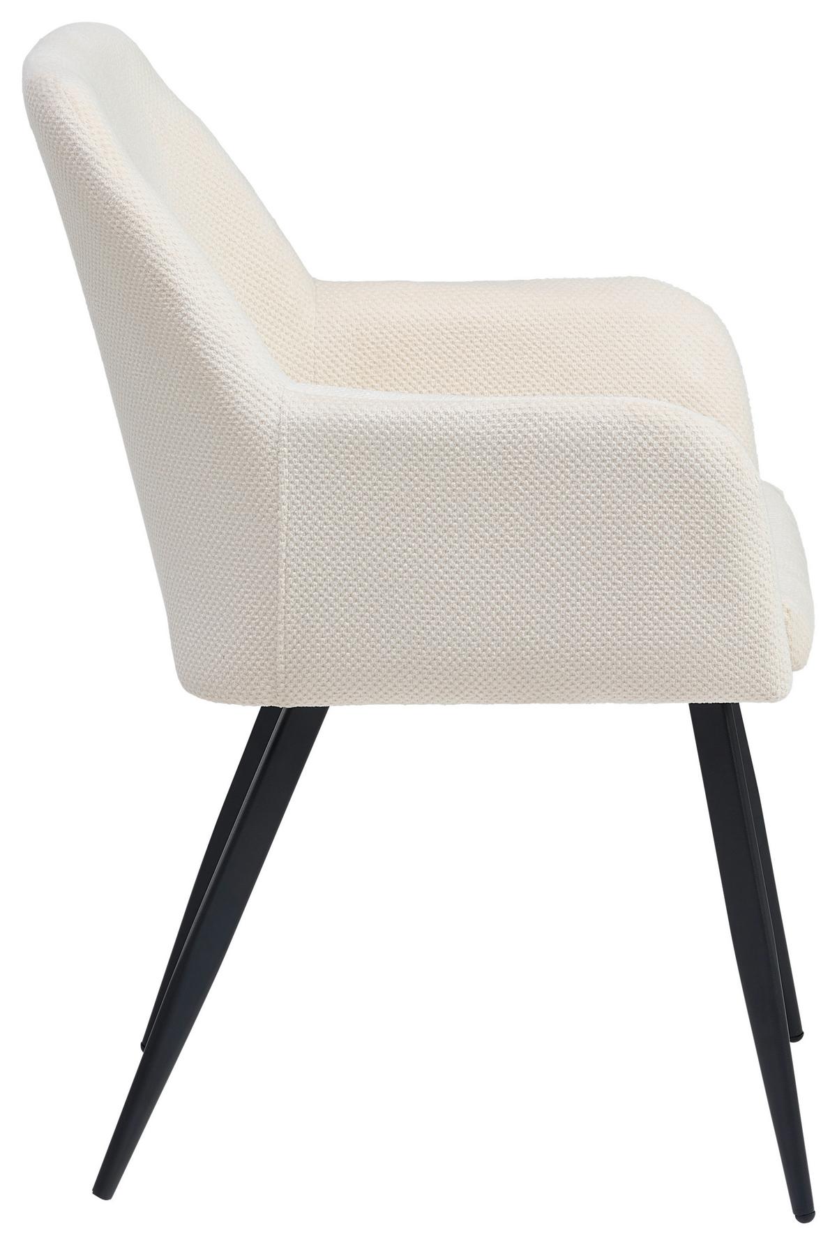 Armlehnstuhl Amanda Schwarz/Beige Gepolstert - Beige/Schwarz, LIFESTYLE, Textil/Metall (56/87/60cm) - MID.YOU