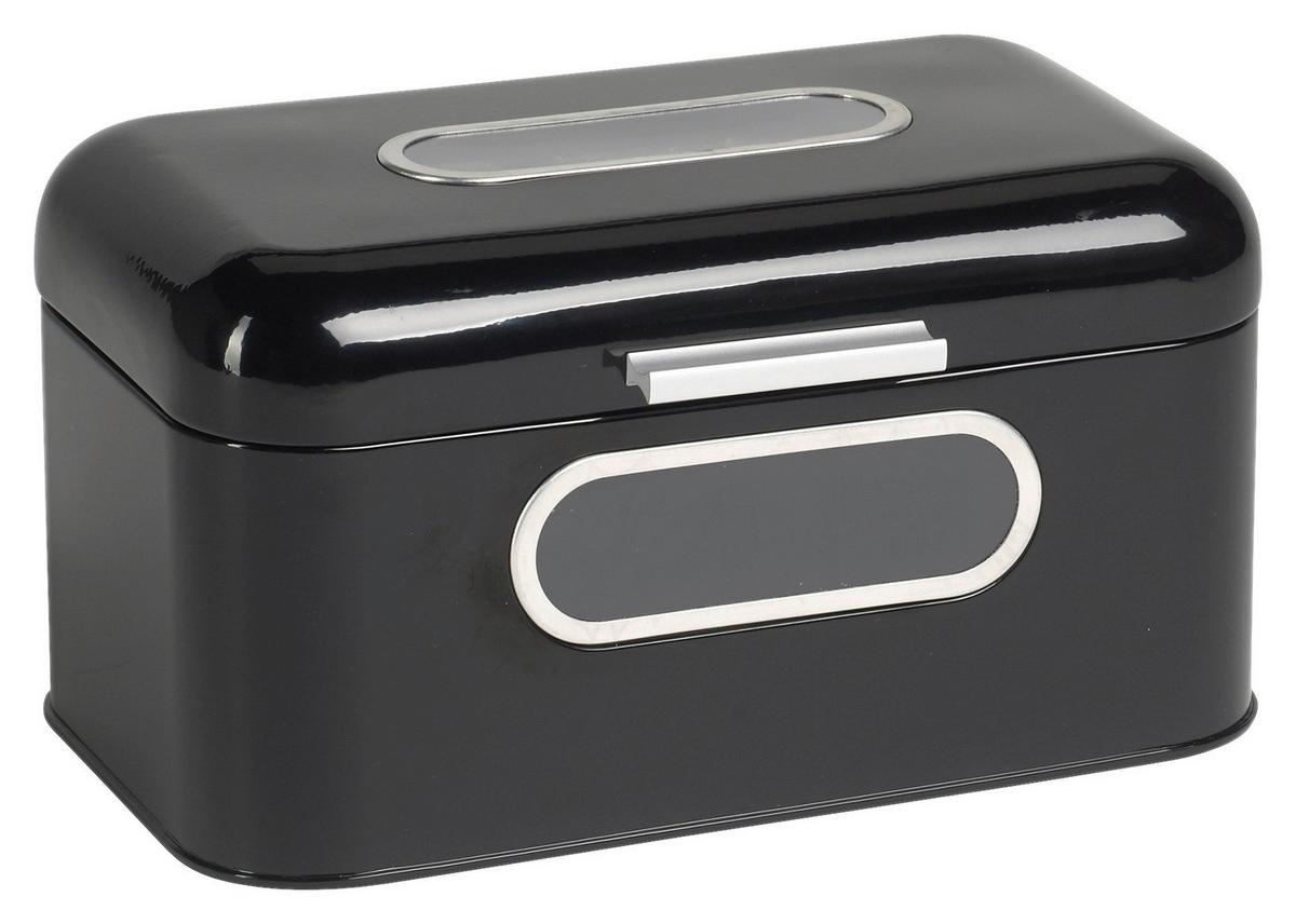 Brotkasten Echtwerk Brotkasten - Schwarz, Design, Metall (30/20/16,5cm) - Echtwerk