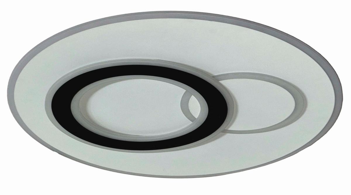 LED-Deckenleuchte Coralie - Opal/Schwarz, Basics, Kunststoff/Metall (46/6cm) - Luca Bessoni