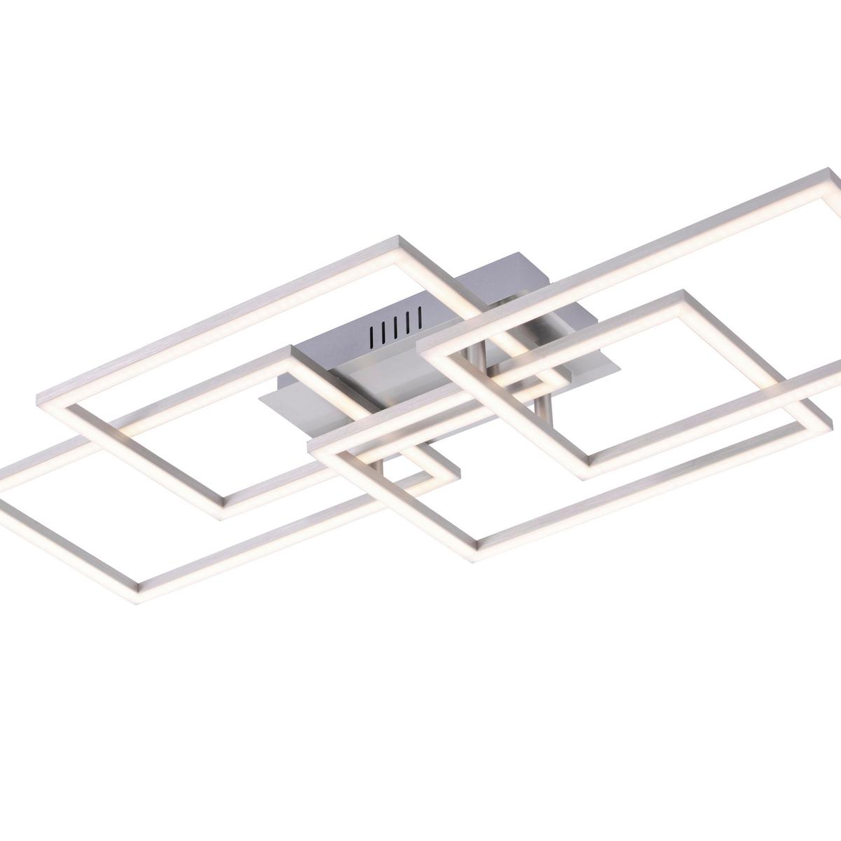 LED-Deckenleuchte Iven L: 70 cm dimmbar mit Memory-Funktion - Alufarben, Design, Kunststoff/Metall (70/34,5/9,5cm)