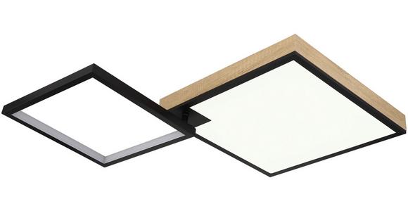 LED-Deckenleuchte Fitore L: 88,5 cm mit Farbwechsler - Eichefarben/Schwarz, MODERN, Kunststoff/Metall (88,5/55,2/10cm) - Luca Bessoni