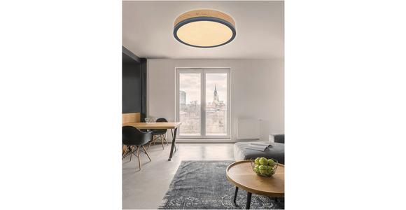 Led-deckenleuchte Edwin Ø 30 Cm Warmweißes Licht - Eichefarben/Opal, MODERN, Kunststoff/Metall (30/8,5cm) - Luca Bessoni
