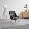 Křeslo FELIA tmavě šedá - šedá/barvy buku, Moderní, dřevo/textil (71/92,5/79cm) - Bessagi Home
