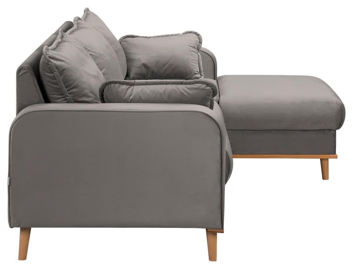 Ecksofa Beata Grau S: 230x150 cm - Wengefarben/Grau, Design, Textil (230/150cm) - Livetastic
