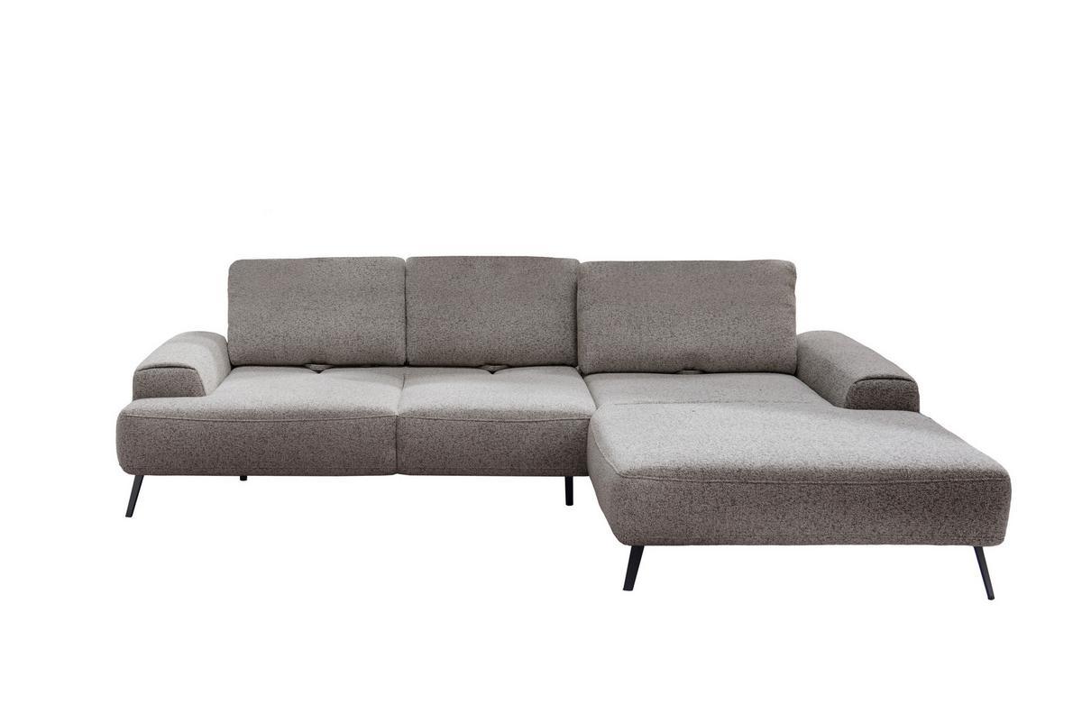 Ecksofa Astoria Graubraun S: 305x178cm - Graubraun/Schwarz, Design, Textil (305/178cm) - Livetastic