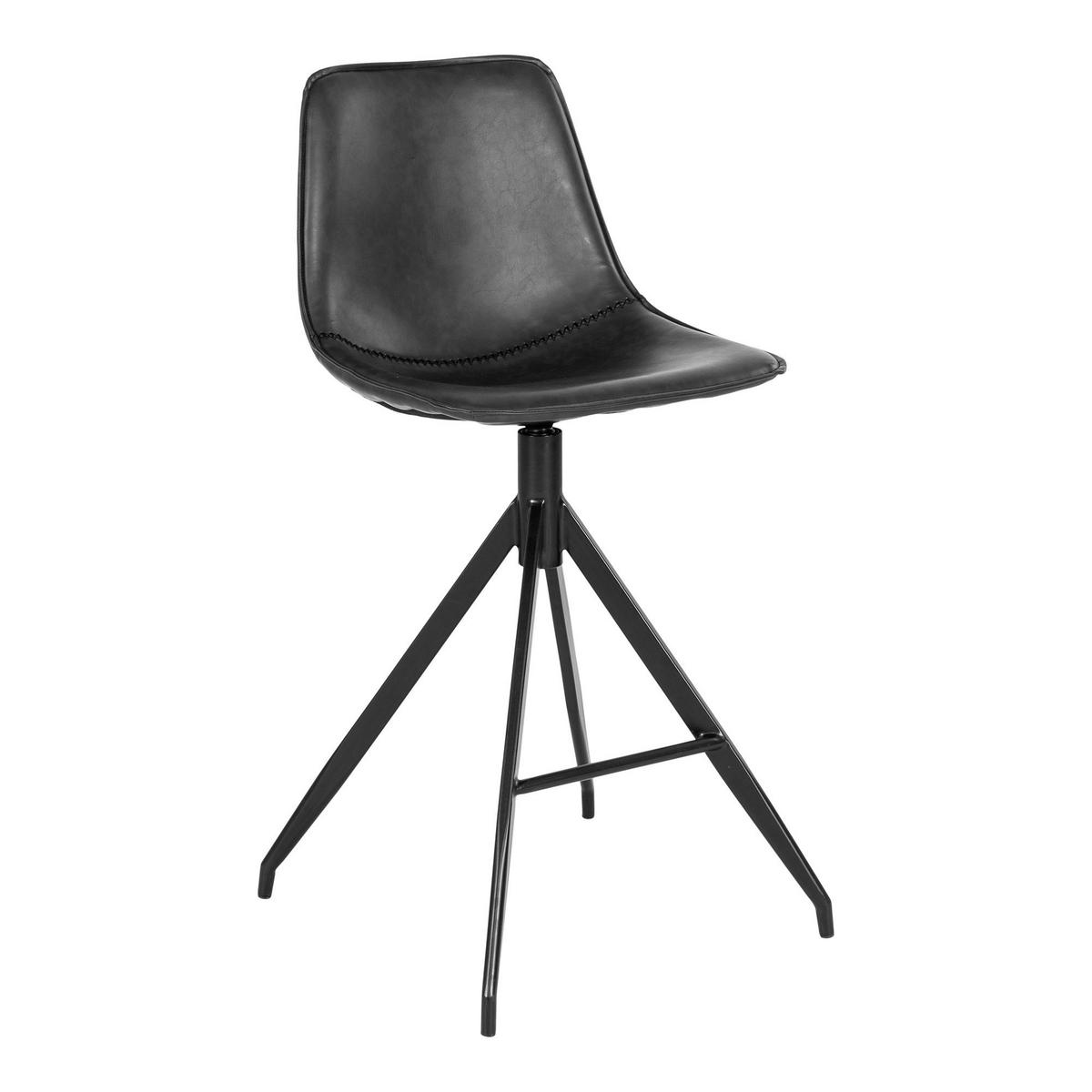 Barhocker-Set Monaco Schwarz B: 44 cm - Schwarz, MODERN, Textil/Metall (44/96/51cm) - MID.YOU