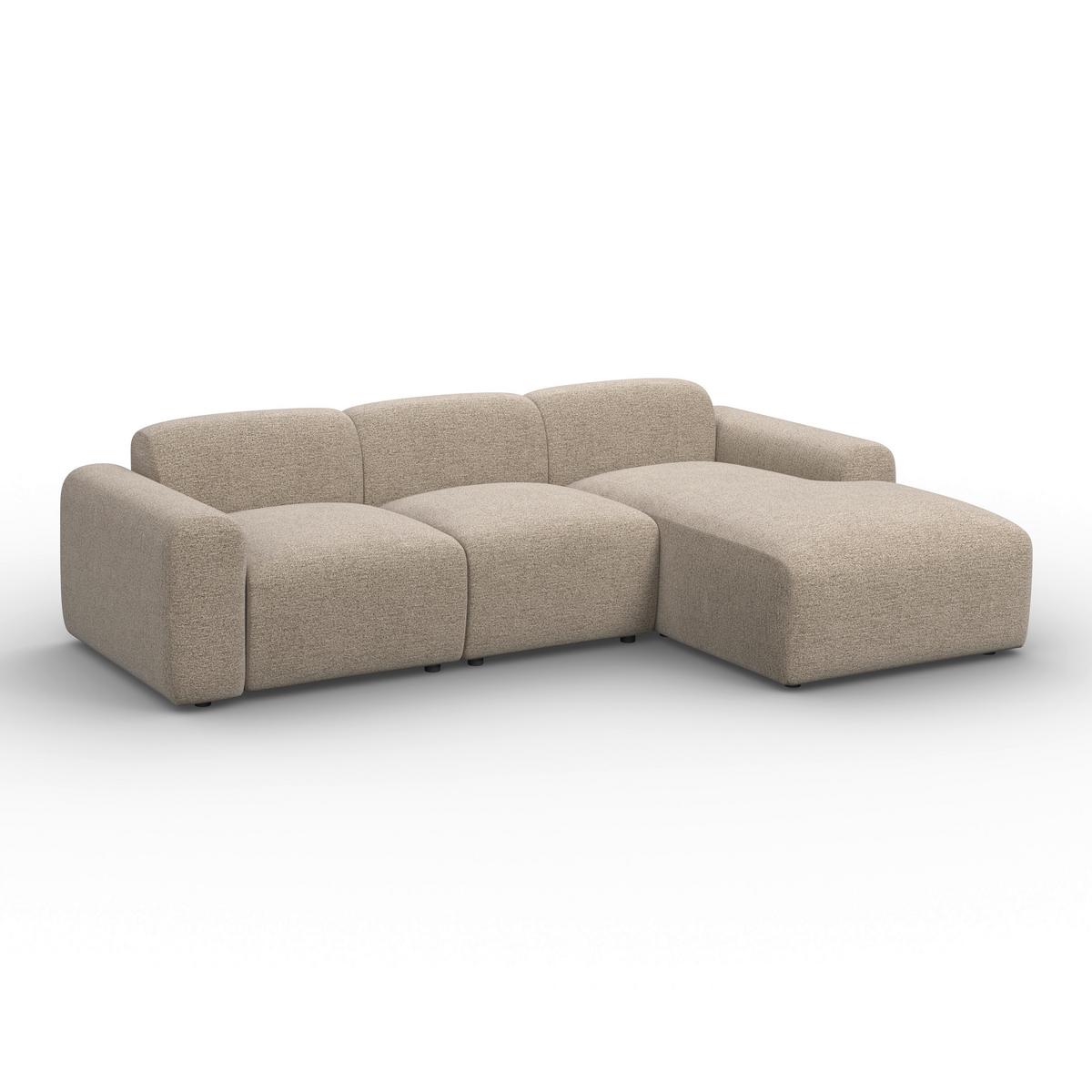 Rohová sedačka MARLO, obojstranná, hnedá ženilka - hnedá/čierna, Modern, drevo/textil (263/162cm) - Bessagi Home