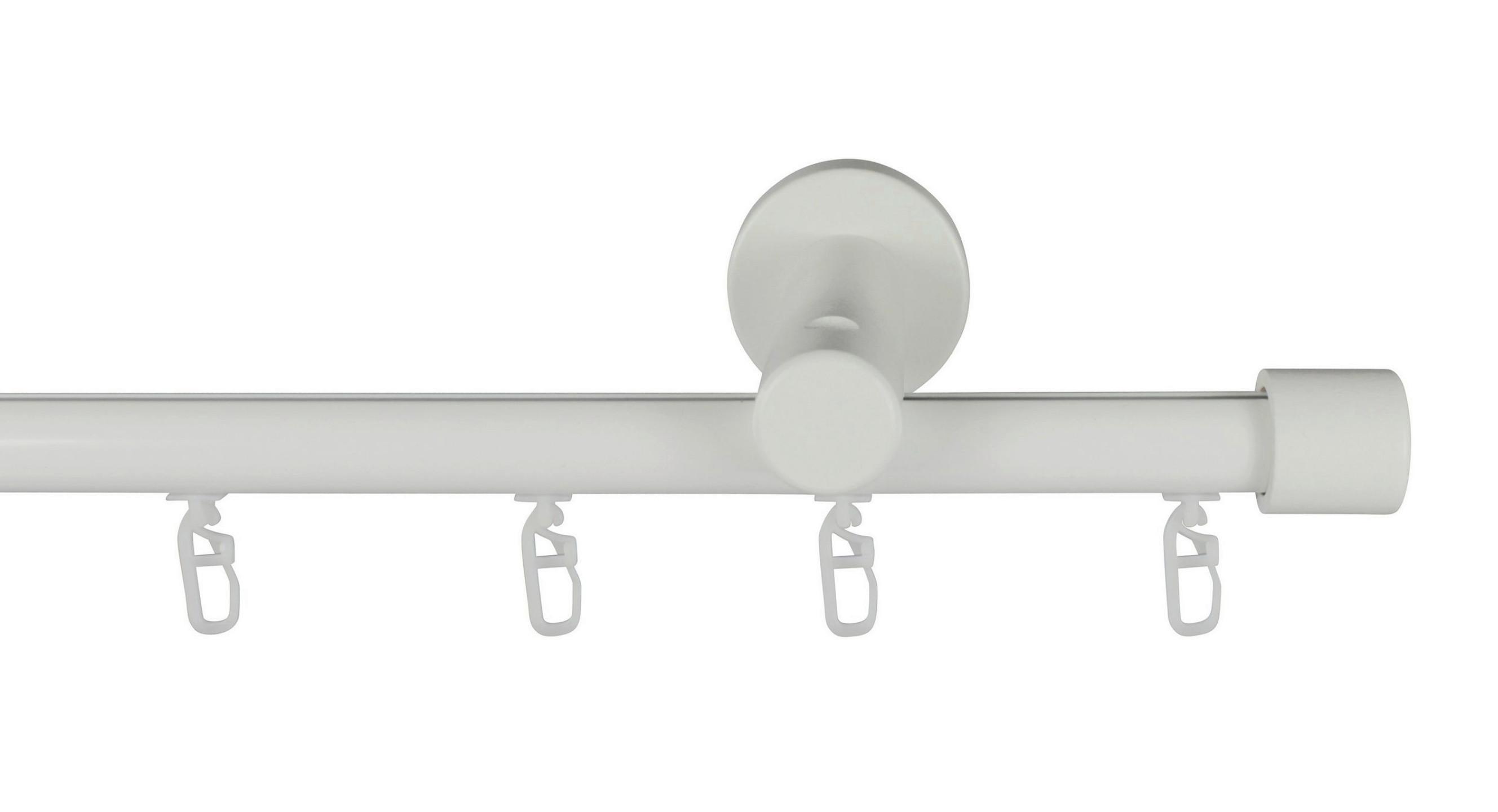 Vorhangstange Weiß, 145 cm - Weiß, KONVENTIONELL, Metall (145cm)