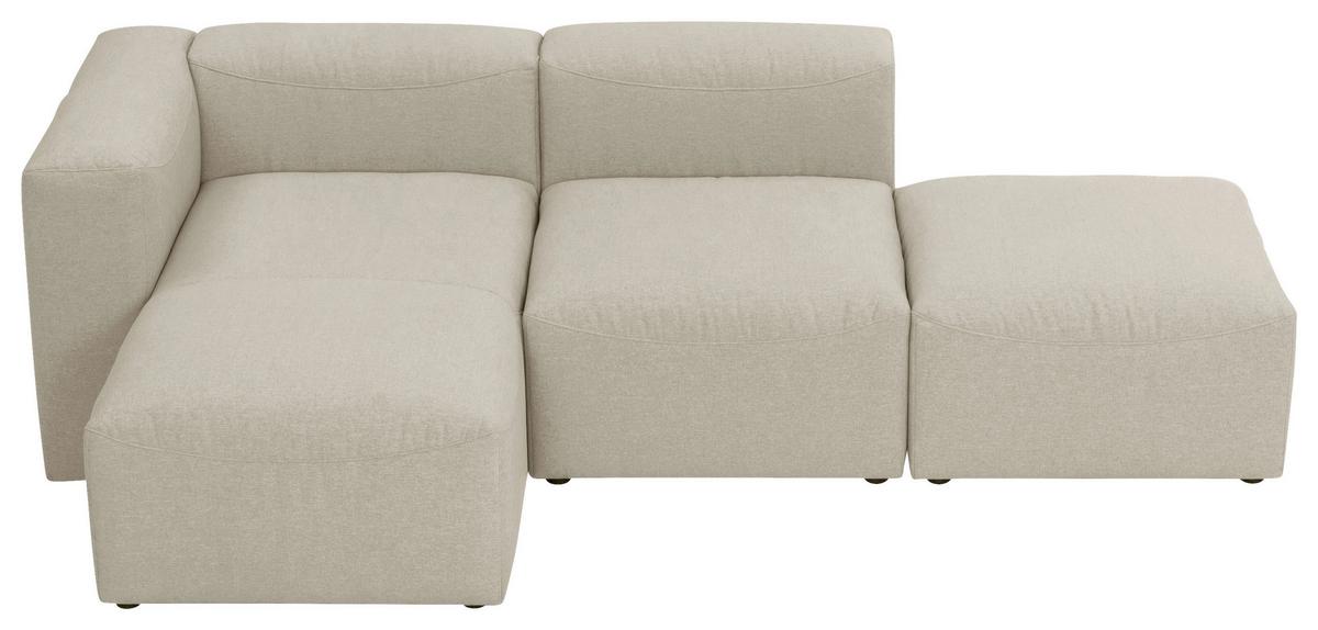 Ecksofa Lena Creme Flachgewebe - Creme, Design, Textil (160/250cm) - Max Winzer