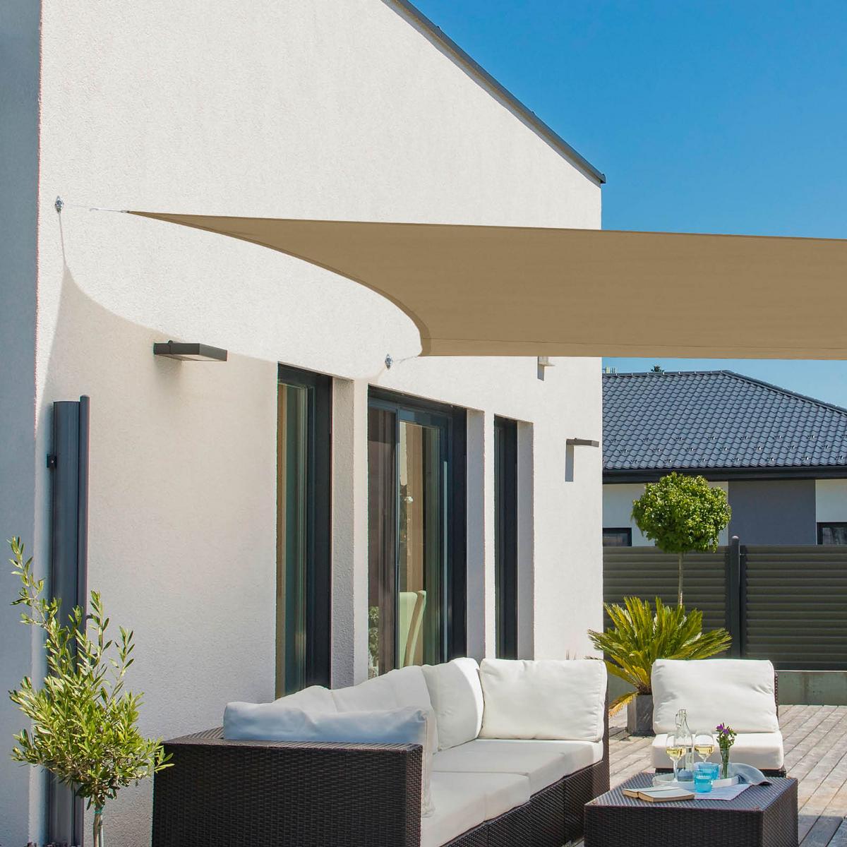 Sonnensegel Rechteck 3x4 m - Taupe, Basics (300/400cm)