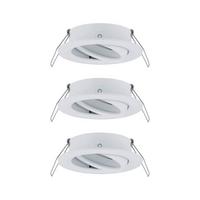 Deckenleuchte 3er-Set Ø 8,4 cm 3-Flammig - Alufarben/Weiß, Basics, Metall (8,4cm) - Paulmann