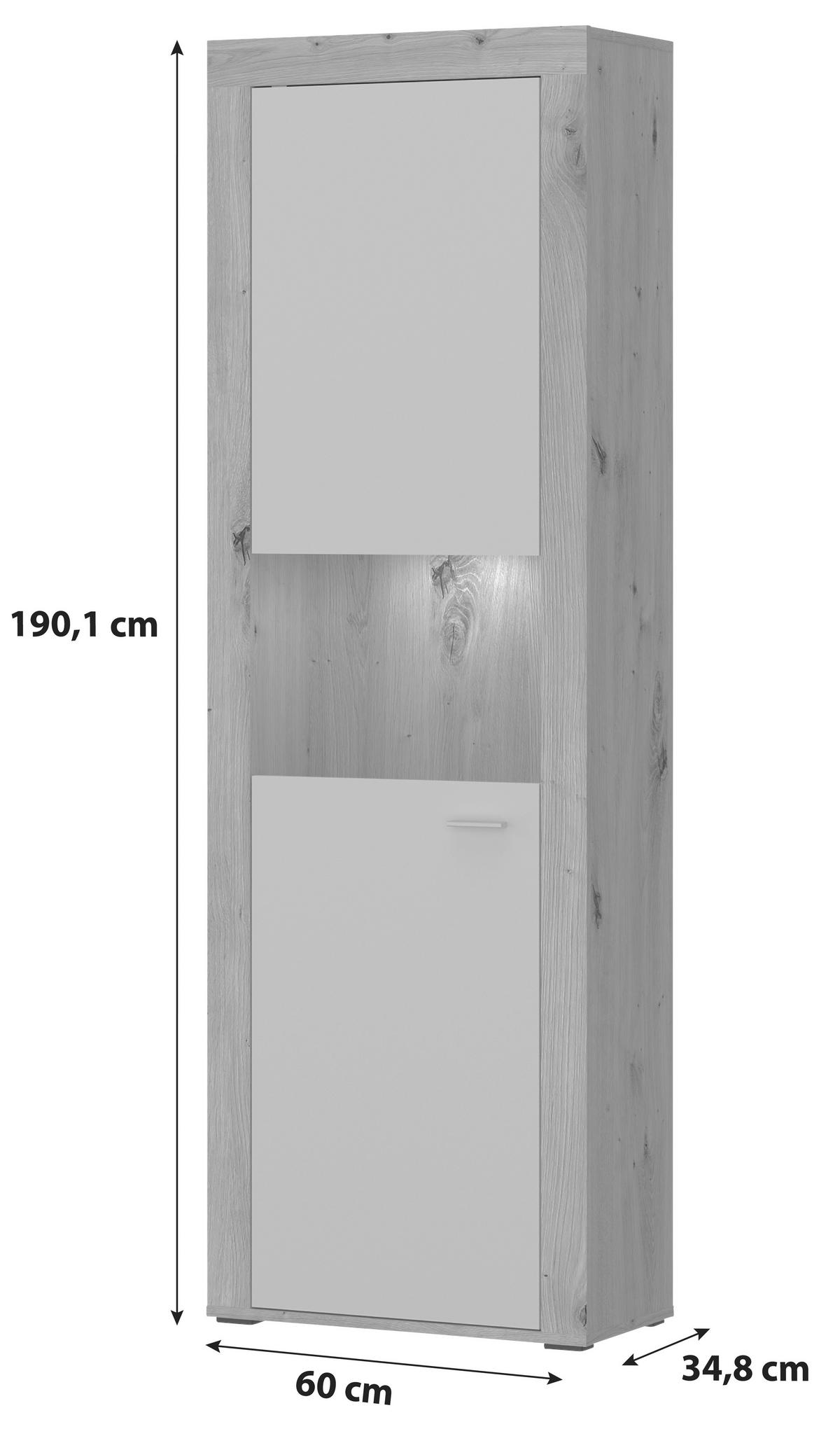 Vitrine Canberra - MODERN, Glas/Holzwerkstoff (60/190,1/34,8cm)