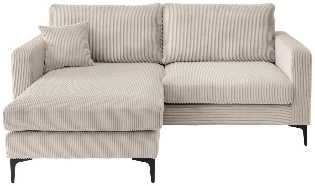 Ecksofa Eliza, Beige S: 204x153 cm - Beige/Schwarz, Basics, Textil (204/153cm) - Livetastic