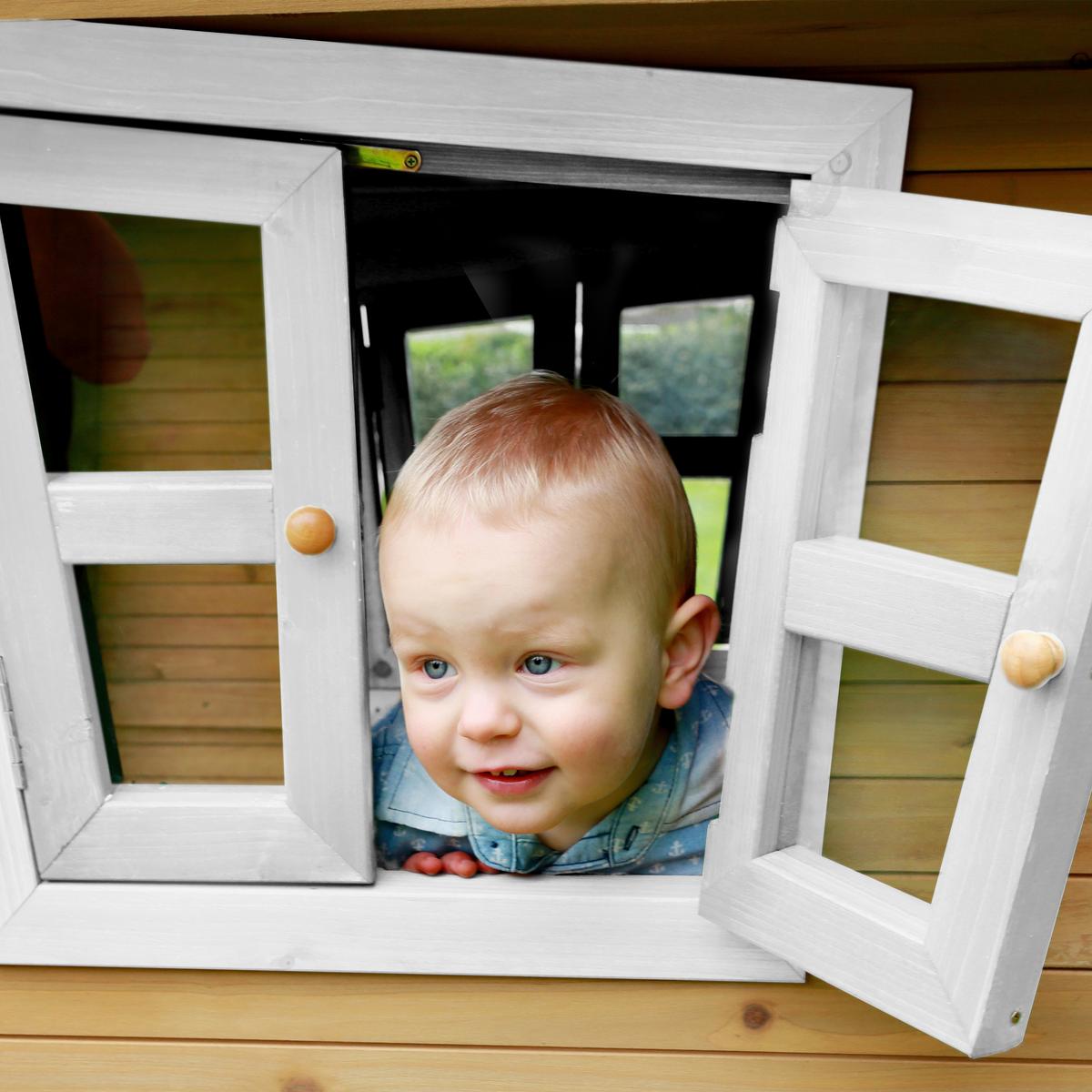 Spielhaus A030.045.21 - Rot/Braun, KONVENTIONELL, Holz/Kunststoff (264/203/177cm) - Ambia Garden