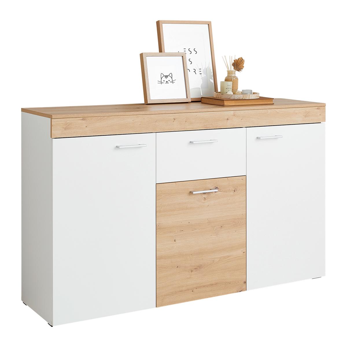 ŠIROKÁ KOMODA VALENCIA - barvy chromu, Moderní, kompozitní dřevo/plast (150/89,1/40cm)