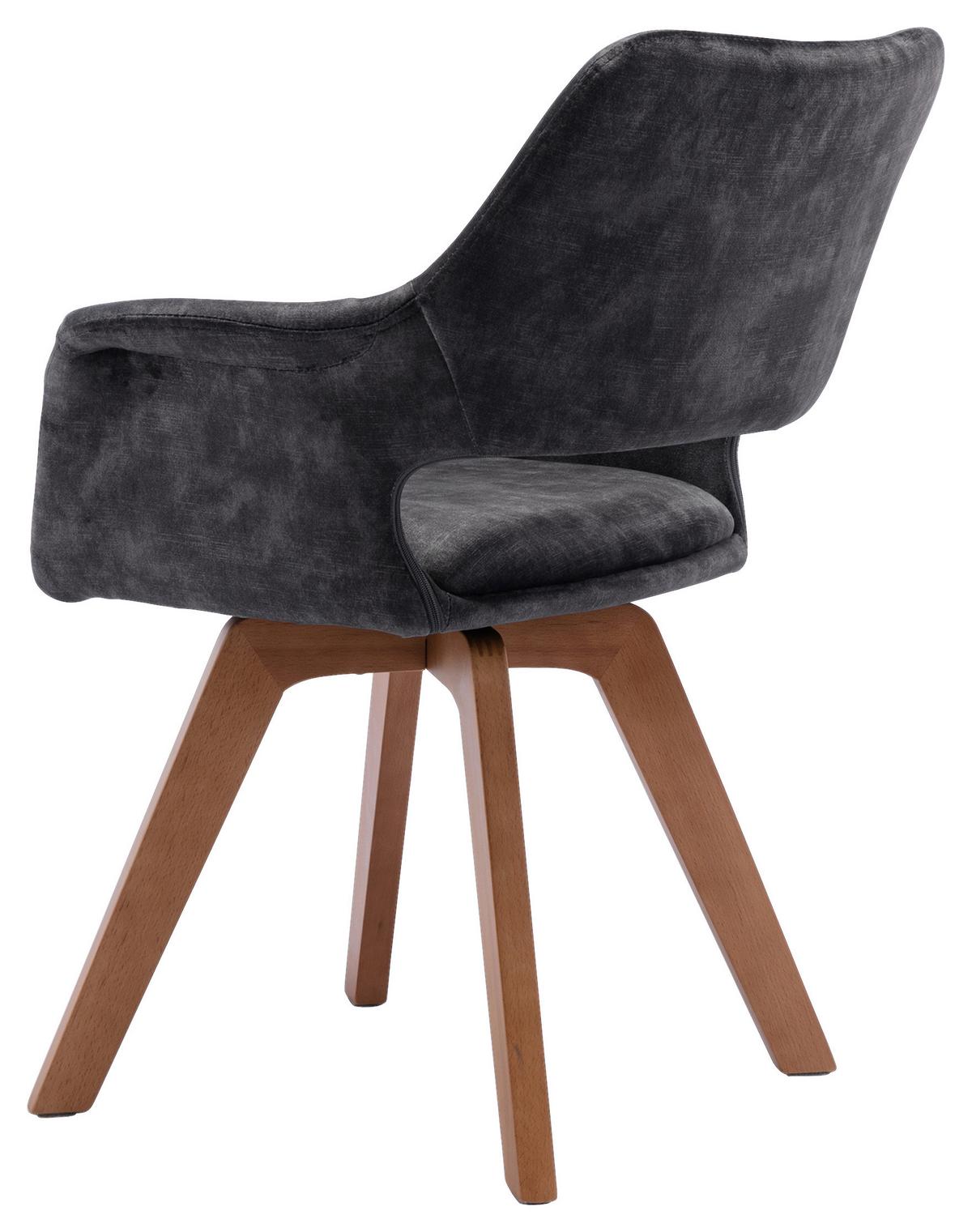 Esszimmerstuhl Klara Anthrazit /eichefarben 2-Er Set - Eichefarben/Anthrazit, Basics, Holz/Textil (52/89/63,5cm) - MID.YOU
