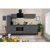 Küchenzeile Respekta Rp250ewc mit Geräte 250 cm Grau/Schwarz - Schwarz/Grau, Basics, Holzwerkstoff (250cm) - Respekta