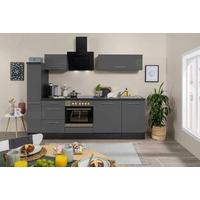 Küchenzeile Respekta Rp250ewc mit Geräte 250 cm Grau/Schwarz - Schwarz/Grau, Basics, Holzwerkstoff (250cm) - Respekta