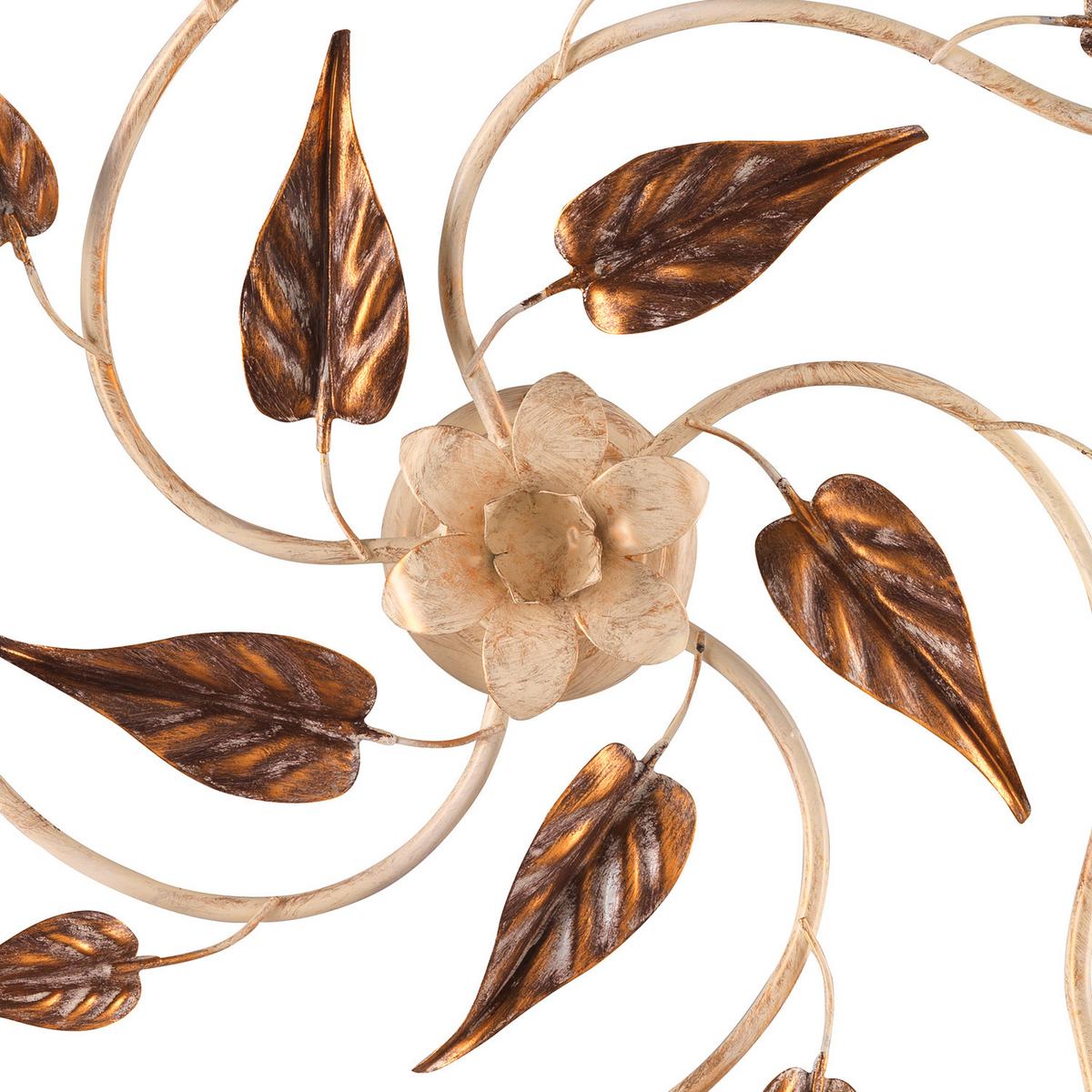 Deckenleuchte 4647/pl5 - Beige/Weiß, Natur, Glas/Metall (70/70/20cm)