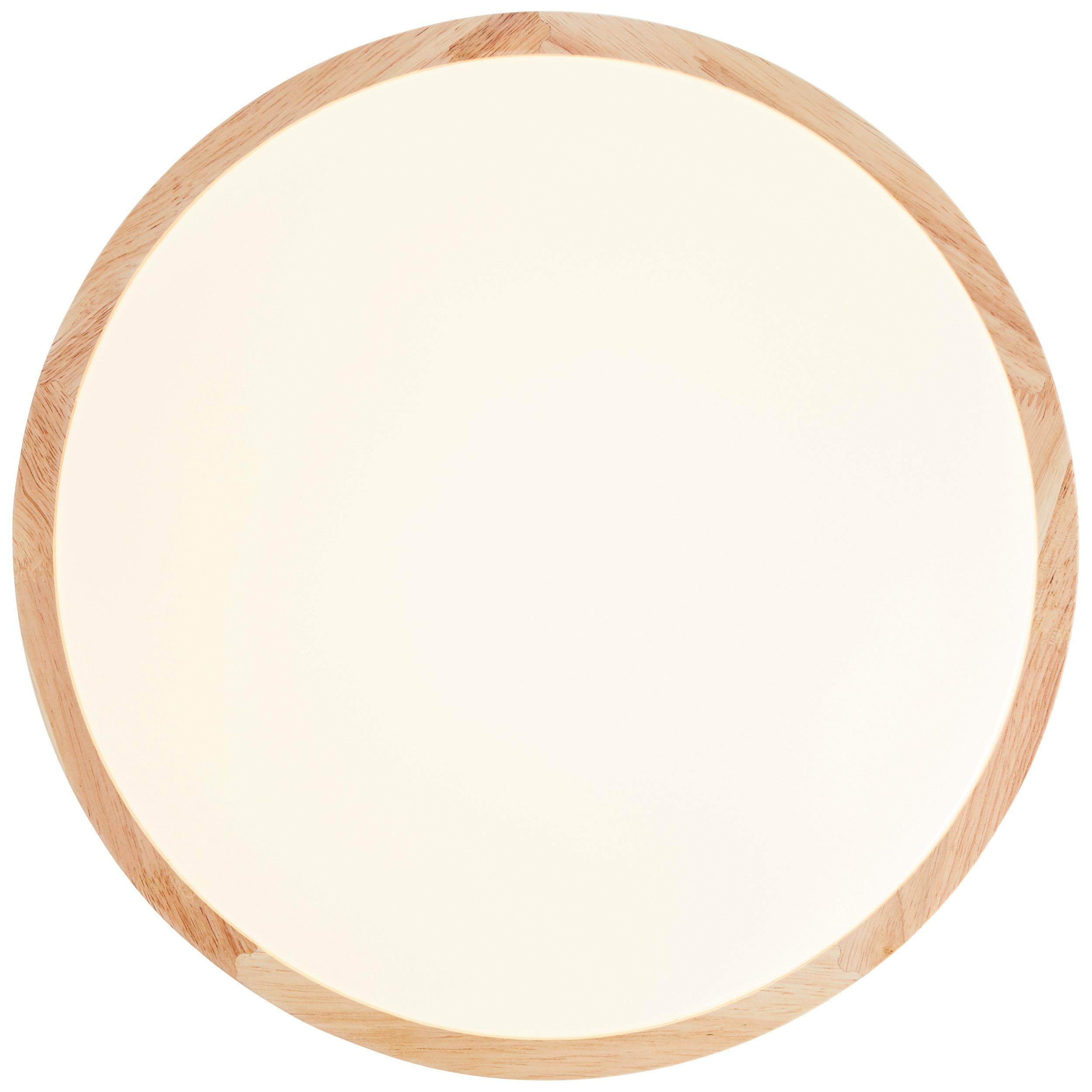 LED-Deckenleuchte Laskos Ø 38 cm aus Holz - Braun/Weiß, Natur, Holz/Kunststoff (38/9cm) - Brilliant