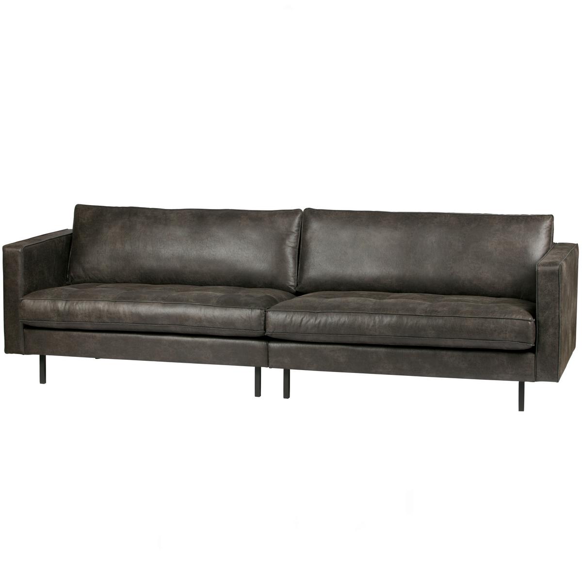 3-sitzer-sofa Rodeo Classic Schwarz B: 275cm - Schwarz, Design, Leder/Metall (275/83/88cm) - Livetastic