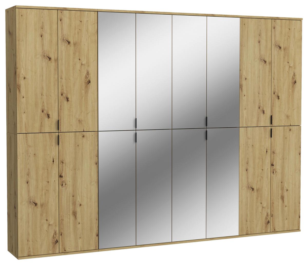 Garderobenschrank Projekt X Eiche Artisan B: 244 Cm - KONVENTIONELL, Glas/Holzwerkstoff (244/193/34cm) - MID.YOU