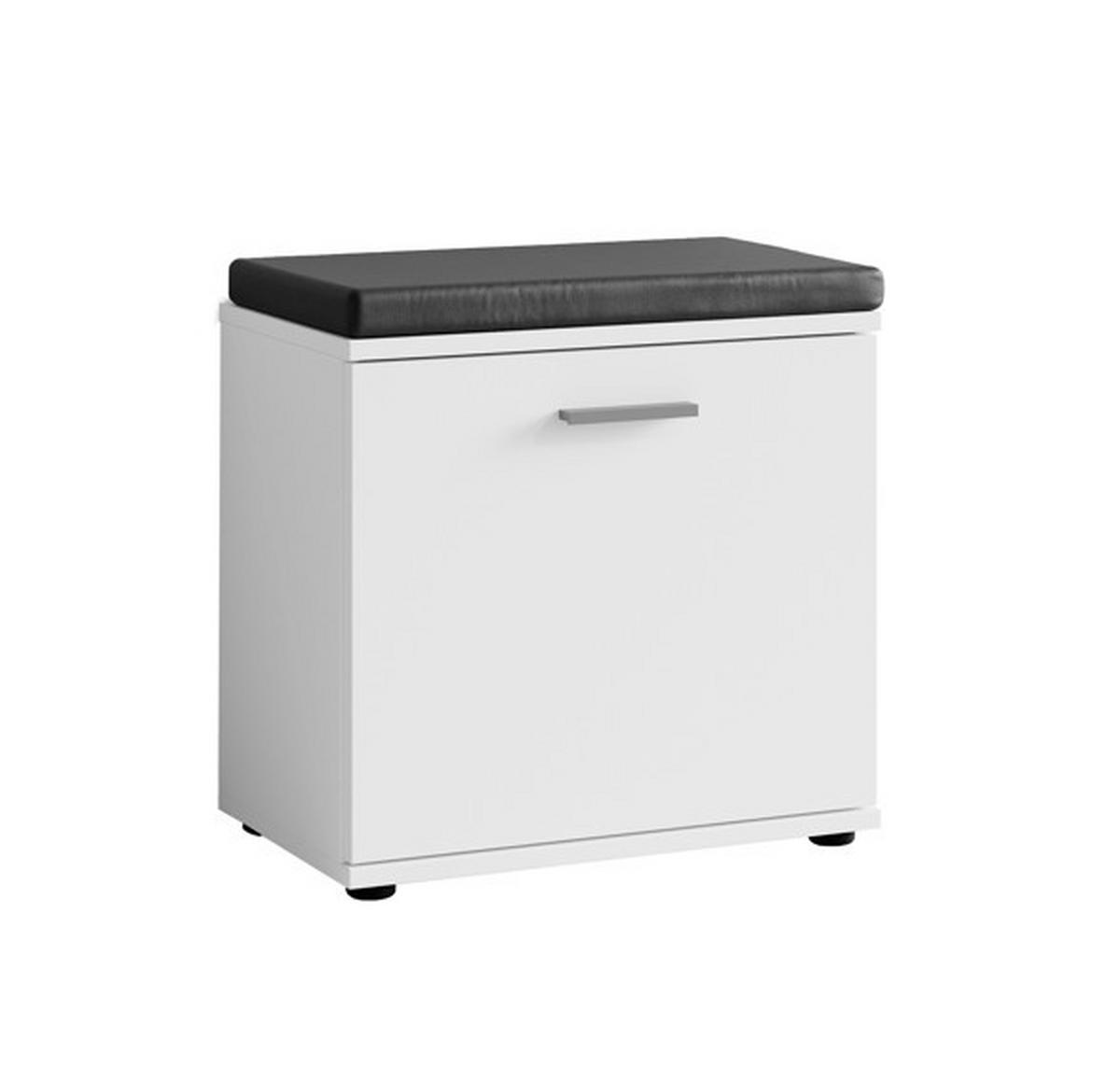 Garderobe Jakob Schwarz/weiß B: 49 Cm - Schwarz/Weiß, Design, Glas/Holzwerkstoff (49/196/30cm) - MID.YOU