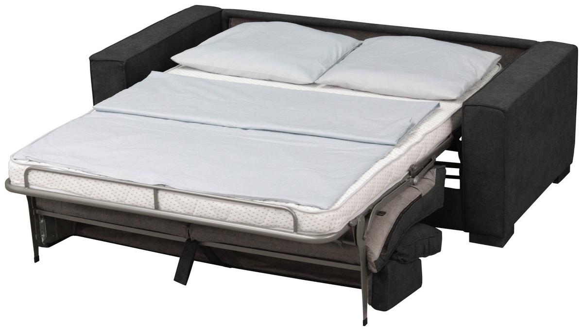 Schlafsofa Texas Anthrazit Webstoff, B: 203 cm - Dunkelbraun/Anthrazit, Design, Textil (203/85/99cm) - MID.YOU