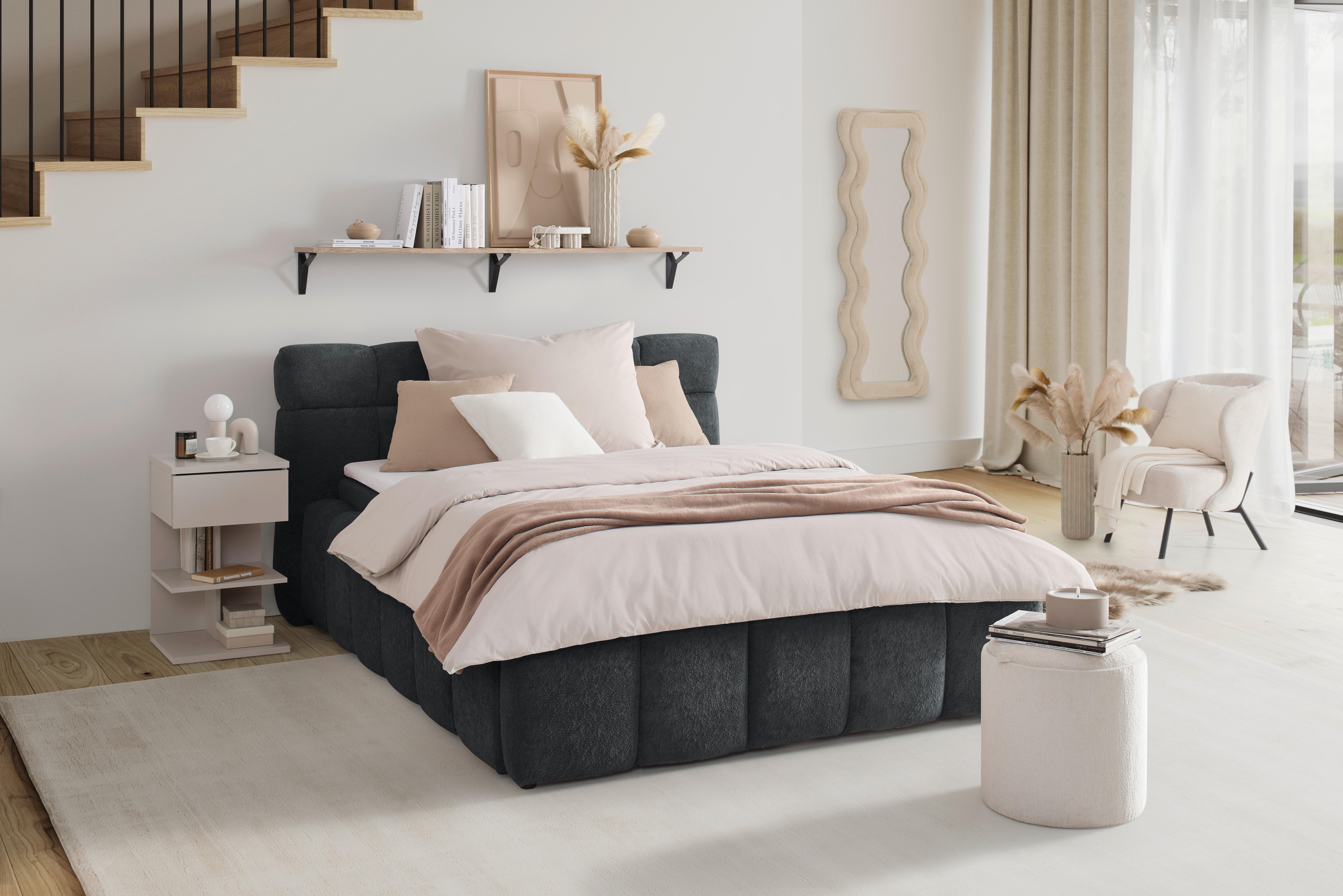 Čalouněná postel MONTE 120x200, černá - černá, Konvenční, textil/plast (120/200cm) - Based