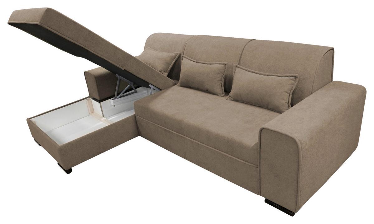 Ecksofa Classic Taupe 175x270 cm - Taupe/Schwarz, Design, Textil (175/270cm) - MID.YOU