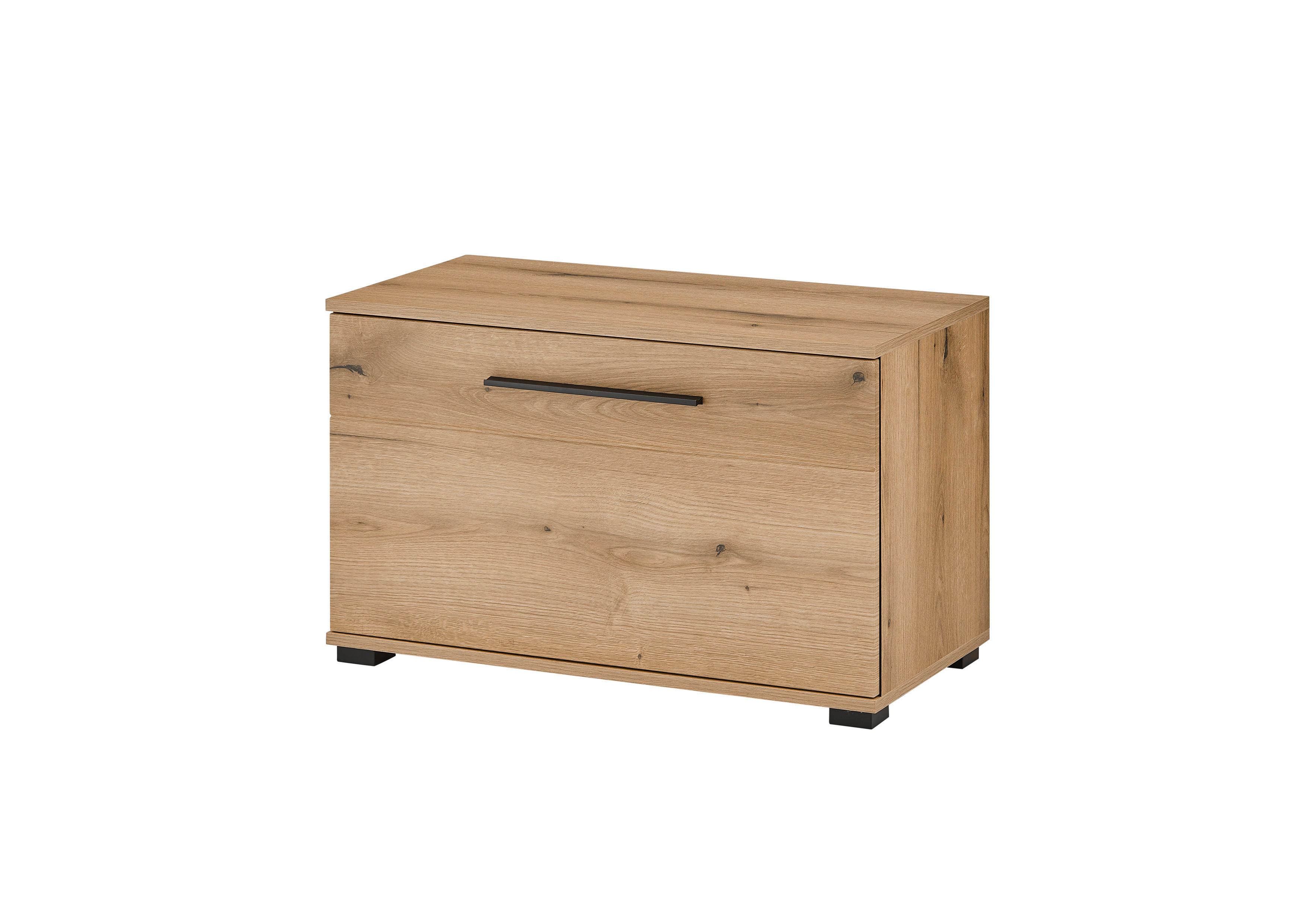 Garderobenbank Cantara Eichefarben B: 80cm - Eichefarben/Schwarz, MODERN, Holzwerkstoff (80/50/42cm) - MID.YOU