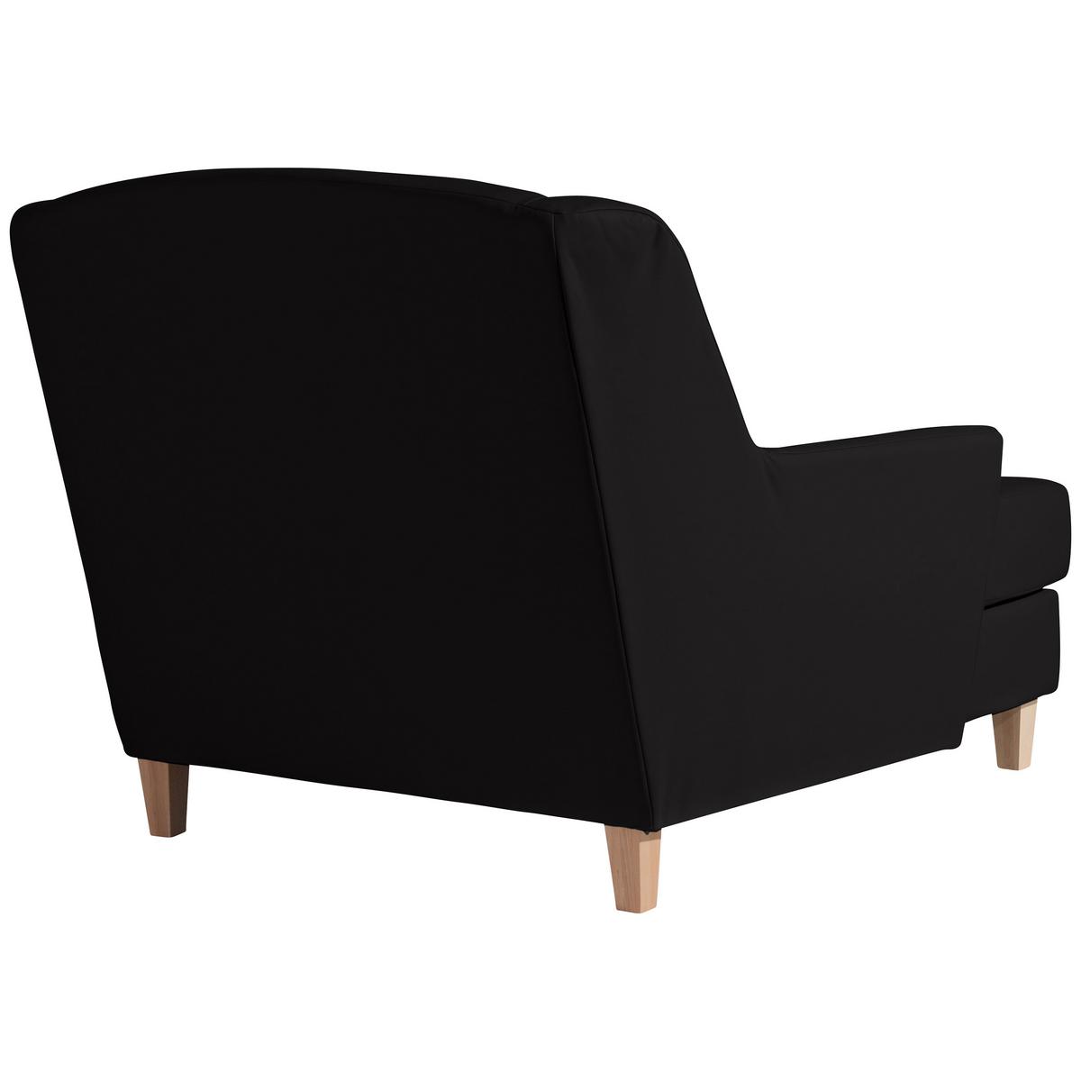 Big Sessel Mit Armlehnen Judith Lerderlook Schwarz - Schwarz/Naturfarben, MODERN, Textil (136/107/142cm) - Max Winzer