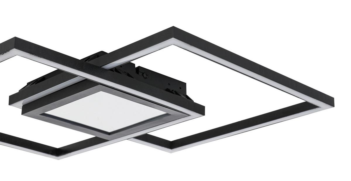 STROPNÍ LED SVÍTIDLO VUIO - černá, Moderní, kov/plast (59/42/4,5cm) - Mömax