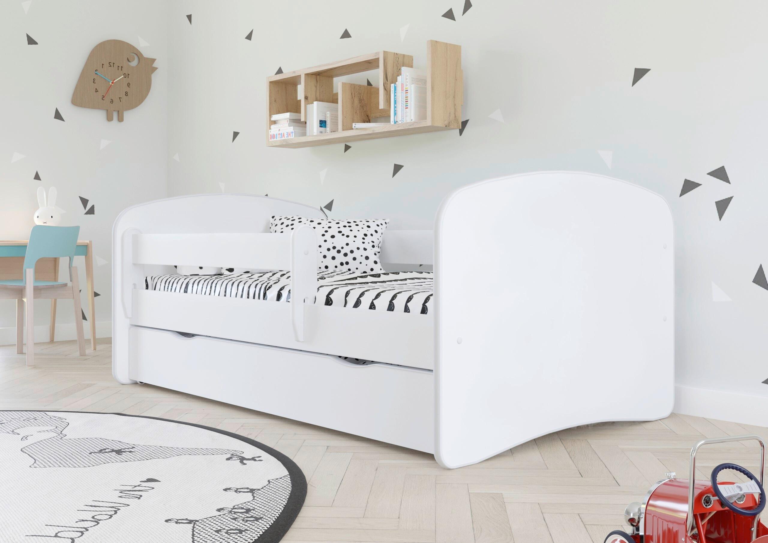 Kinder-/Juniorbett Babydreams inkl. Matratze 80x160 - Birkefarben/Weiß, MODERN, Holz/Holzwerkstoff (80/160cm) - MID.YOU