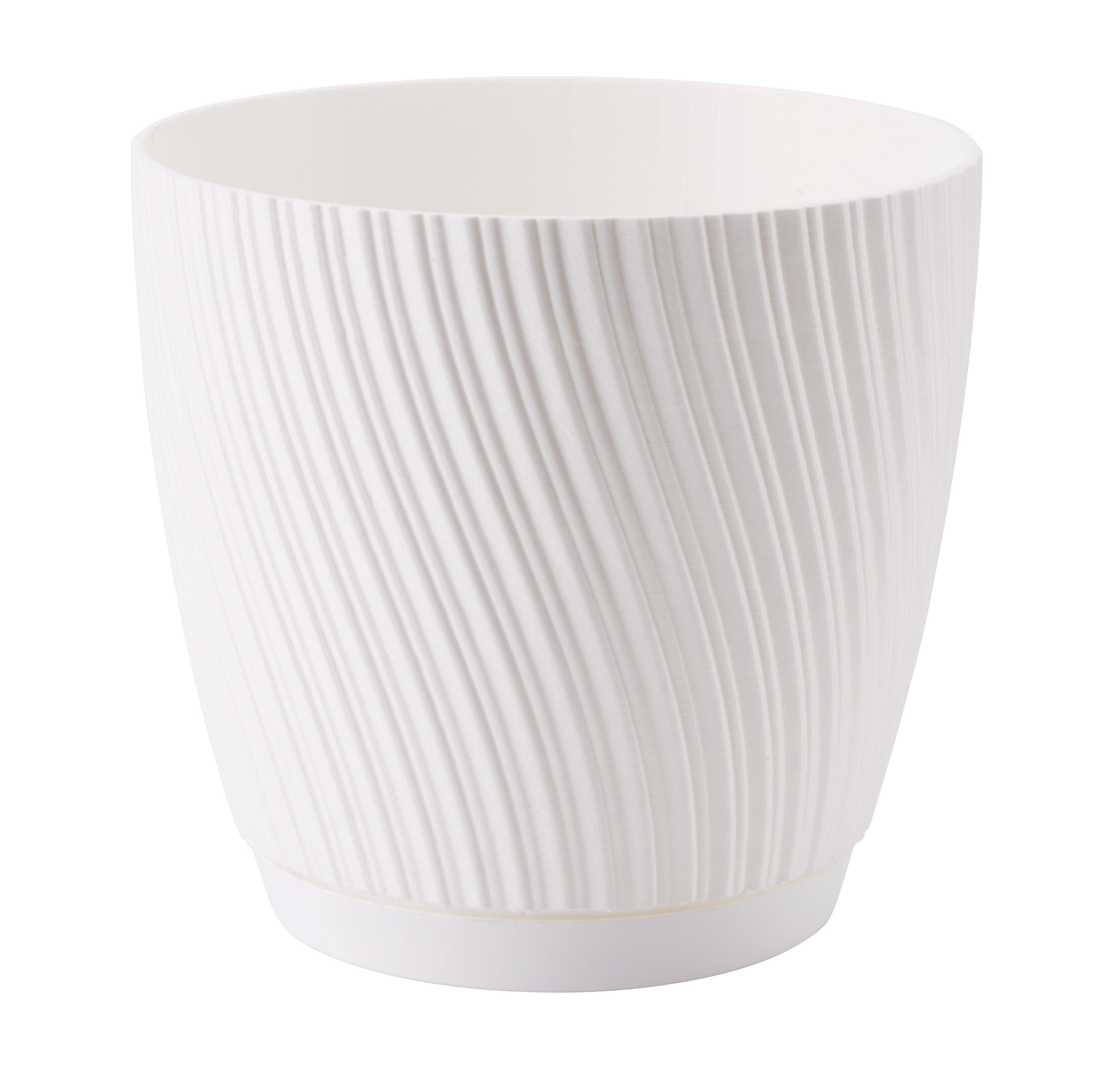 Obal na kvetináč MIRA COMPLETE ECO 13 - biela, Konventionell, plast (12,8/11,8cm) - Mömax