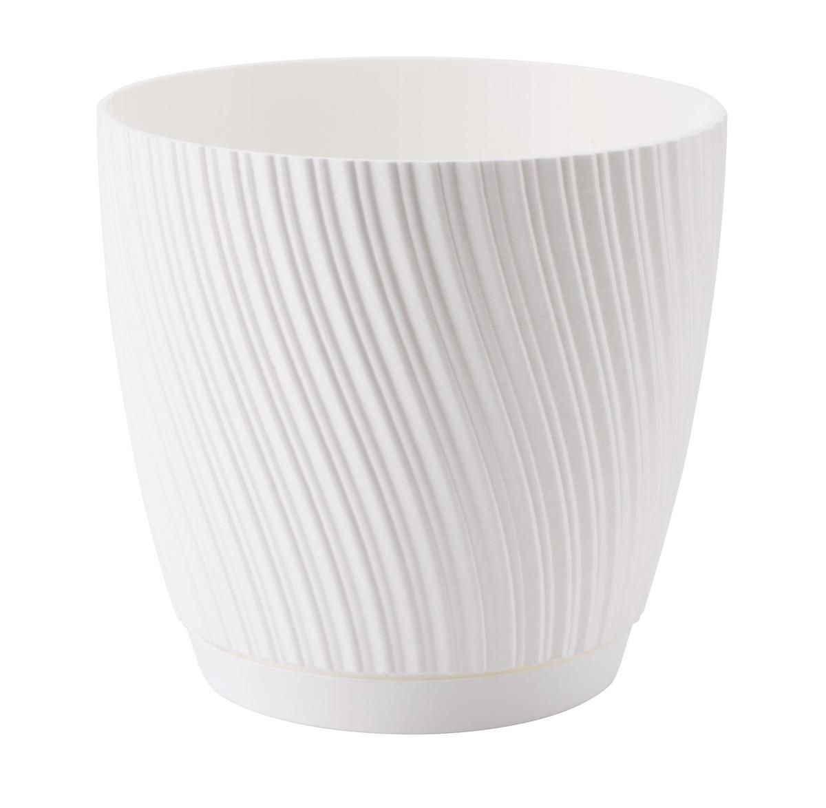 Obal na kvetináč MIRA COMPLETE ECO 13 - biela, Konventionell, plast (12,8/11,8cm) - Mömax