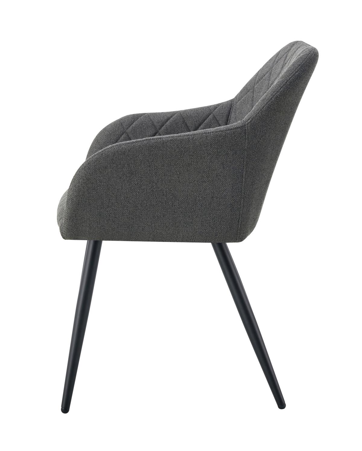 Stuhl-Set Lea Anthrazit 56 cm - Anthrazit/Schwarz, MODERN, Textil/Metall (56/83/60cm) - MID.YOU