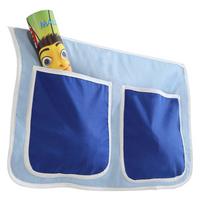 Betttasche Aus Biobaumwolle mit 2 Fächern, Blau - Dunkelblau/Hellblau, KONVENTIONELL, Textil (56/32/2cm) - MID.YOU