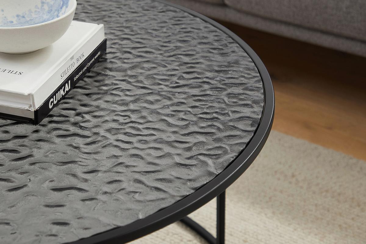 Couchtisch Schwarz D: 80 Cm - Schwarz, Design, Glas/Metall (80/80/45cm) - Livetastic