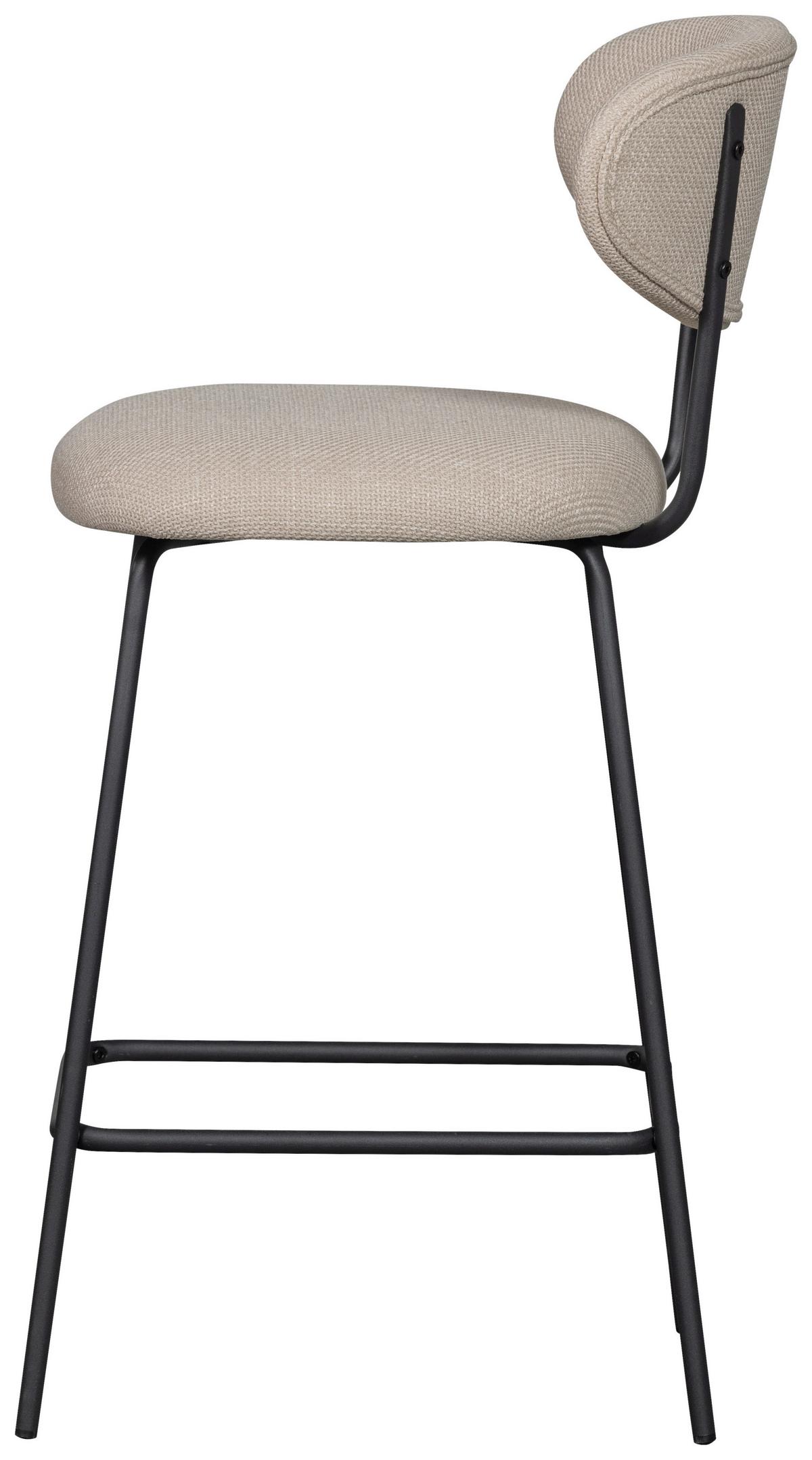 Barhocker-Set Klejd Naturfarben B: 46cm - Schwarz/Naturfarben, MODERN, Textil/Metall (46/93/52cm) - Livetastic