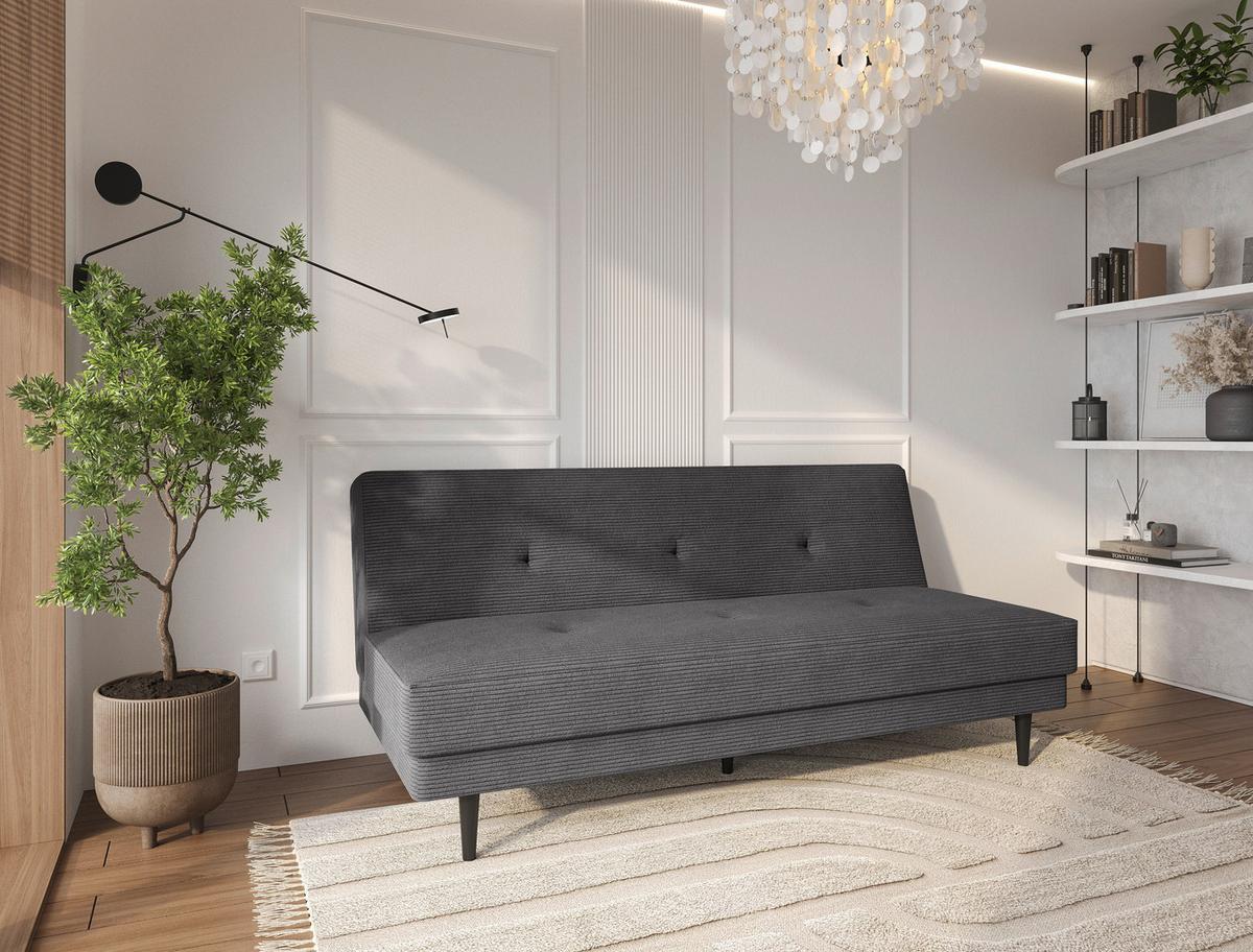 3-sitzer-sofa Muffin New Mit Schlaffunktion Anthrazit - Anthrazit/Schwarz, Basics, Textil (192/80/83cm)