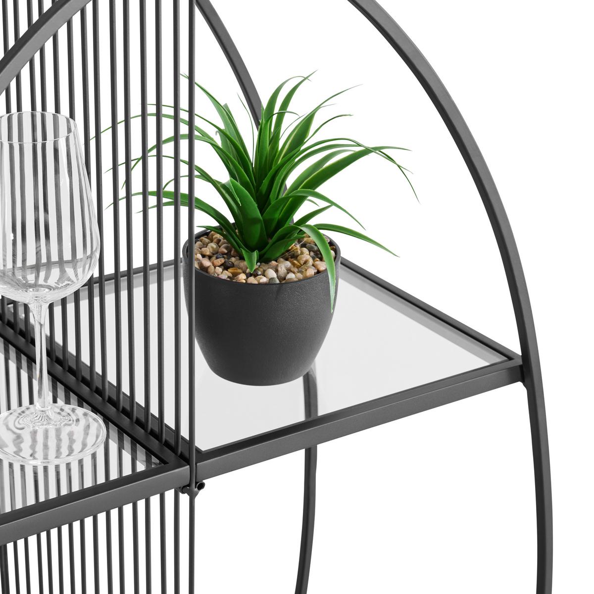 REGÁL CHASE -TREND- - černá, Moderní, kov/sklo (65/140/32cm) - Premium Living