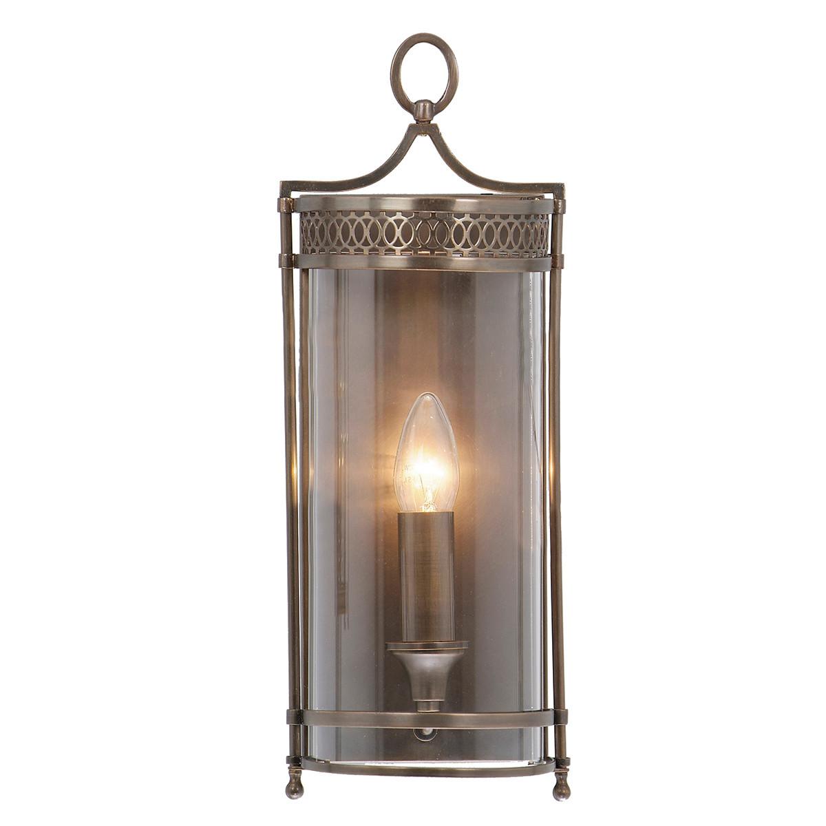 WANDLEUCHTE GH-WB-DB - Dunkelbraun, Natur, Glas/Metall (15/41/10cm) - Elstead Lighting