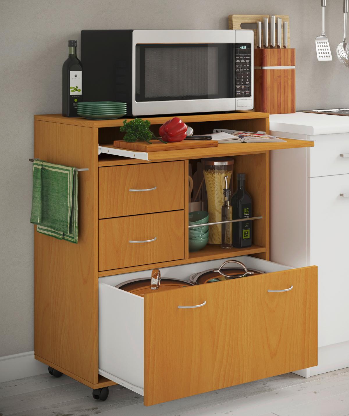 Allzweckwagen Kicha Buchefarben B: 40 cm - Buchefarben, MODERN, Holzwerkstoff/Kunststoff (70/40/86cm) - MID.YOU