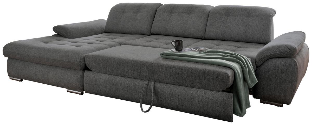 Ecksofa Mit Bettkasten Rigatti Anthrazit S: 184x314cm - Chromfarben/Anthrazit, MODERN, Textil (184/314cm) - Livetastic