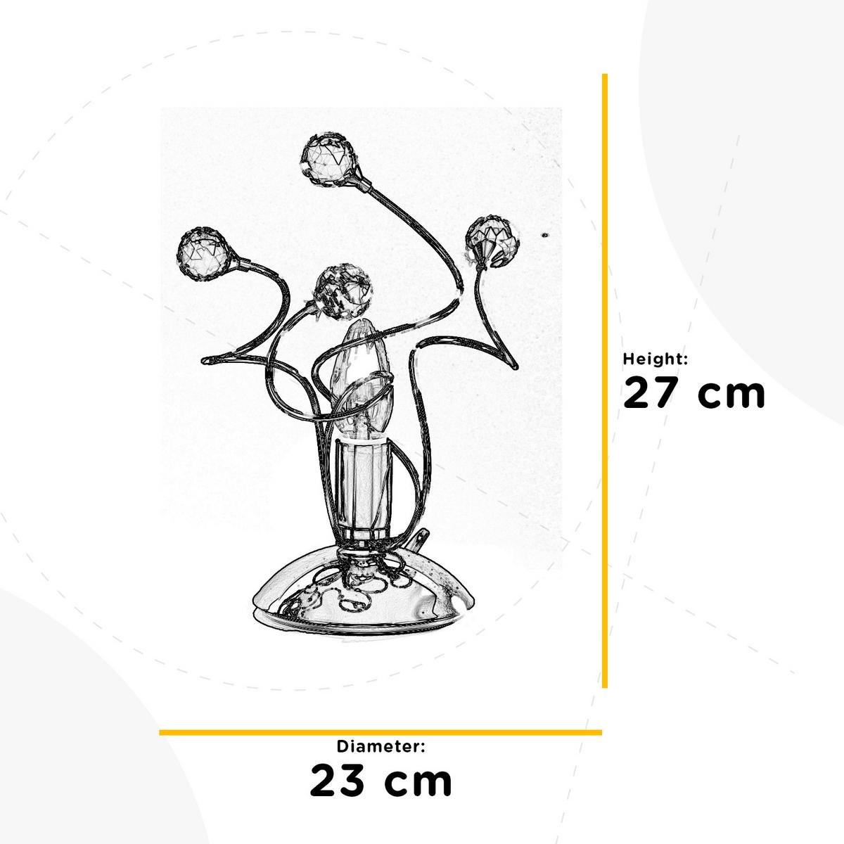 Kristall-Tischleuchte 4726/L - Chromfarben, KONVENTIONELL, Glas/Metall (23/27cm)