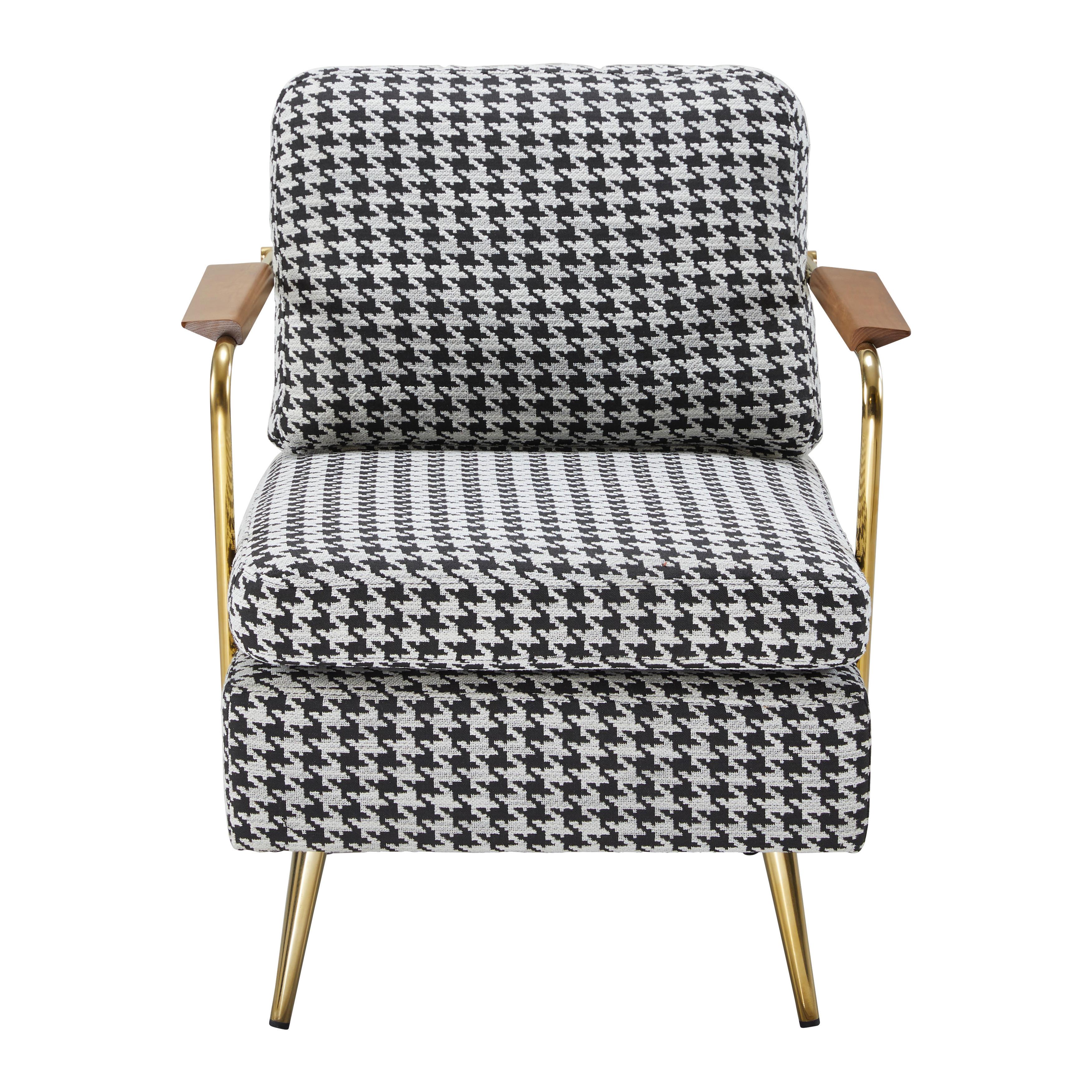 Kreslo V Retro Dizajne Vivien Čierno-Biele - čierna/biela, Moderný, kov/drevo (66/73/83cm) - Bessagi Home